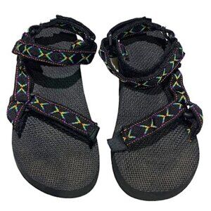 Teva Hurricane Black Diamond Pattern Sandals Water  Size 9.5 Mens 7